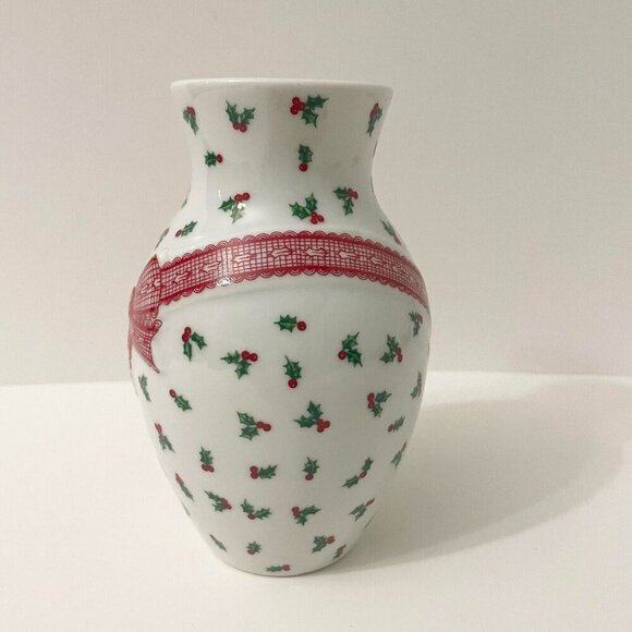 Vintage Himark Holidays Christmas Vase 5.5 Inch Tall Made in Japan - Picture 4 of 16